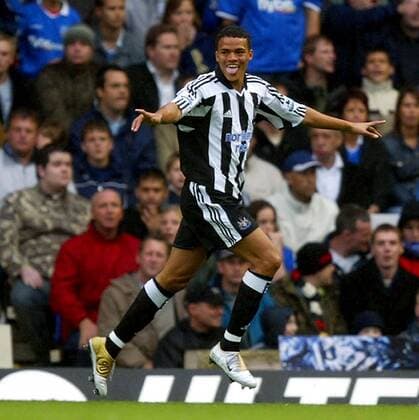 Jermaine Jenas (Newcastle) - Torjubel Fußball Herren English Premier League 2004 2005, 1. Englische Liga, Newcastle United FC Einzelbild Birmingham Freude, Begeisterung,