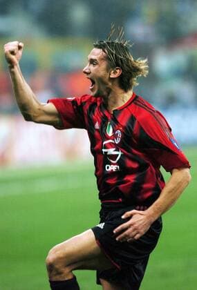 Andrej Schewtschenko (Milan) - Torjubel Fußball EC 1 Herren Champions League 2004 2005, AC Mailand Einzelbild Schrei, schreien, Jubelschrei, Freudenschrei Mailand Freude, Begeisterung,