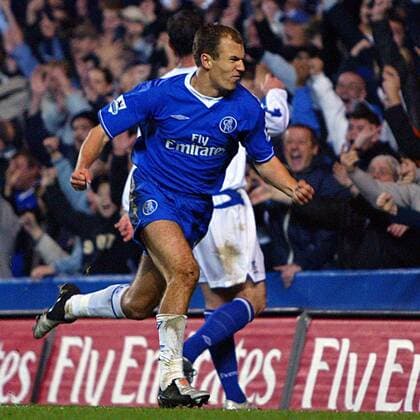 Arjen Robben (Chelsea) - Torjubel Fußball Herren English Premier League 2004 2005, 1. Englische Liga, Chelsea FC London, Vdig, Einzelbild London Freude,