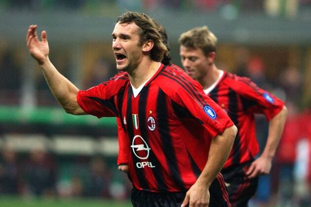 Andriy Shevchenko (Milan) - Torjubel Fußball Herren Serie A 2004 2005, 1. Italienische Liga, AC Mailand Einzelbild Mailand Freude,