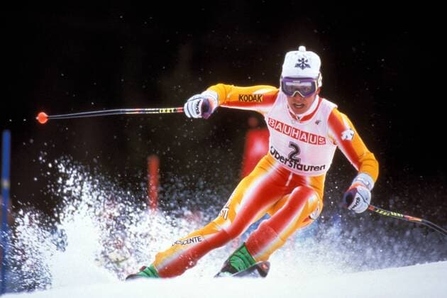 Vreni Schneider (Schweiz) Alpiner Skilauf Damen Weltcup 1991 1992, Welt-Cup, Worldcup, World, WC, Ski Alpin, Skisport, Riesenslalom, Vdia Einzelbild Oberstaufen