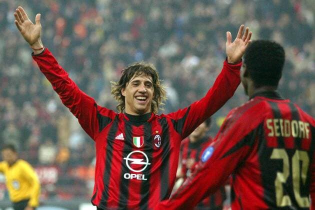 Hernan Crespo (Milan) - Torjubel Fußball EC 1 Herren Champions League 2004 2005, AC Mailand Einzelbild Mailand Freude,