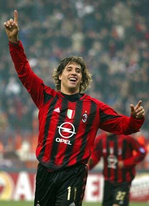 Hernan Crespo (Milan) - Torjubel Fußball EC 1 Herren Champions League 2004 2005, AC Mailand Einzelbild Mailand Freude,