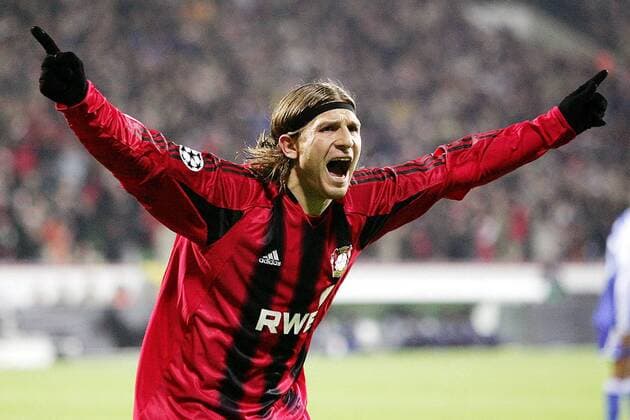 Andrej Voronin (Leverkusen) - Torjubel Fußball EC 1 Herren Champions League 2004 2005, Bayer 04 Leverkusen Einzelbild Leverkusen Freude, Begeisterung,