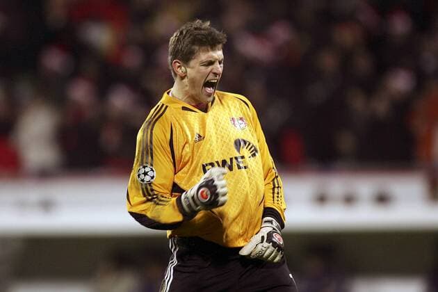 Torwart Hans Jörg Butt (Leverkusen) - Torjubel Fußball EC 1 Herren Champions League 2004 2005, Bayer 04 Leverkusen Einzelbild Leverkusen Freude, Begeisterung,