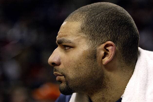 Carlos Boozer (Utah Jazz) skeptisch - PUBLICATION ONLY FOR GERMAN, SWISS, AUSTRIAN AND HUNGARIAN MEDIA (Icon7198018) Basketball Herren NBA 2004 2005, Portland Trail Blazers - Utah Jazz 98:88 Porträt Trailblazers Portland Skepsis, EDITORIAL USE ONLY