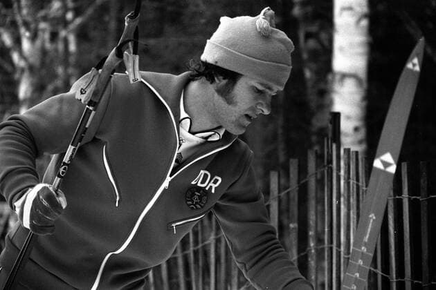 Ulrich Wehling (DDR) Nordische Kombination OS Winter Herren Olympische Winterspiele 1980, Olympia, Olympiade, Ski Nordisch, Nordischer Skisport, Vsw, Vneg Einzelbild Lake Placid