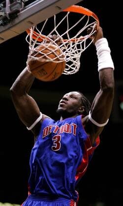 Ben Wallace (Detroit Pistons) - Dunking - PUBLICATION ONLY FOR GERMAN, SWISS, AUSTRIAN AND HUNGARIAN MEDIA (Icon7895130) Basketball Herren NBA 2004 2005, Detroit Pistons, Vdig Einzelbild East Rutherford Dynamik, EDITORIAL USE ONLY