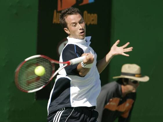 Philipp Kohlschreiber (Deutschland) - Vorhand Tennis Herren Australian Open 2005, ATP Tour, Grand Slam Einzelbild Melbourne Dynamik,
