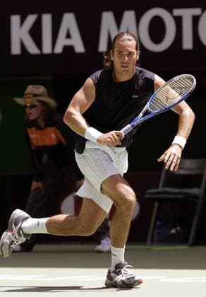 Thomas Haas (Deutschland) Tennis Herren Australian Open 2005, ATP Tour, Grand Slam, Hartplatz, Hardcourt, Hartplatztennis, Hartplatzturnier Einzelbild Melbourne