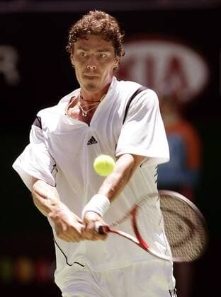 Marat Safin (Rußland) - beidhändige Rückhand Tennis Herren Australian Open 2005, ATP Tour, Grand Slam Einzelbild Melbourne