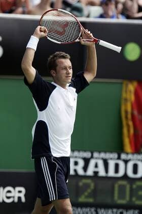Philipp Kohlschreiber (Deutschland) jubelt Tennis Herren Australian Open 2005, ATP Tour, Grand Slam, Einzelbild Melbourne Freude,