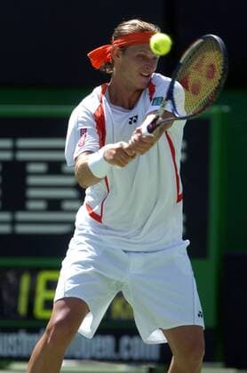 David Nalbandian (Argentinien) - beidhändige Rückhand Tennis Herren Australian Open 2005, ATP Tour, Grand Slam, Vdig Einzelbild Melbourne