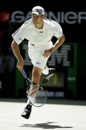 Andy Roddick (USA) - Aufschlag Tennis Herren Australian Open 2005, Grand Slam, ATP Tour, Hartplatz, Hardcourt, Hartplatztennis, Hartplatzturnier, Einzelbild Melbourne Dynamik,