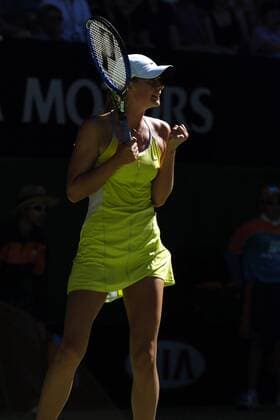 Maria Sharapova (Rußland) jubelt Tennis Damen Australian Open 2005, WTA Tour, Grand Slam, Einzelbild Melbourne Freude, Begeisterung,