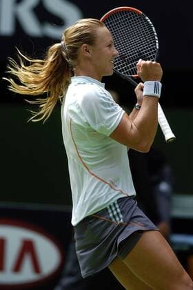 Alicia Molik (Australien) jubelt Tennis Damen Australian Open 2005, Grand Slam, WTA-Tour Einzelbild Melbourne Freude,