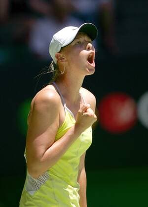 Maria Sharapova (Rußland) jubelt - !! Tennis Damen Australian Open 2005, Grand Slam, WTA-Tour Einzelbild Melbourne Freude,
