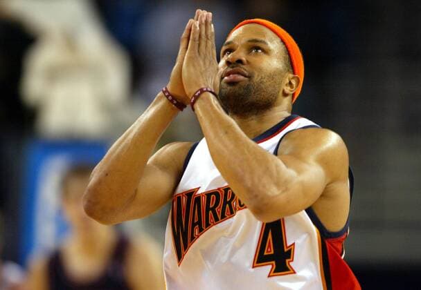 Derek Fisher (Golden State Warriors) bittet um höheren Beistand - !! (Icon9411325) Basketball Herren NBA 2004 2005, Golden State Warriors Einzelbild Oakland EDITORIAL USE ONLY