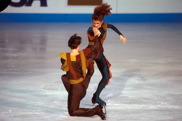Marina Klimova und Sergej Ponomarenko (beide UdSSR) Eistanz WM Weltmeisterschaft 1991, Eistanzen, Aufnahmedatum geschätzt, Gruppe München Dynamik,