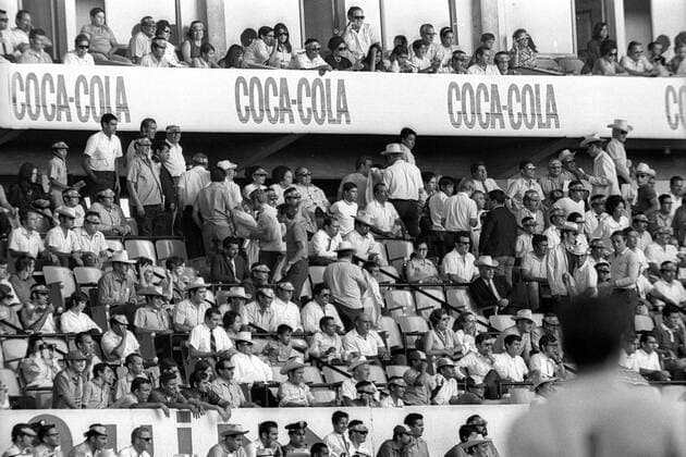 Die Haupttribüne im Estadio Guanajuato in Leon Fußball WM Herren Weltmeisterschaft 1970, Nationalmannschaft, Nationalteam Totale Estadio Guanajuato Leon