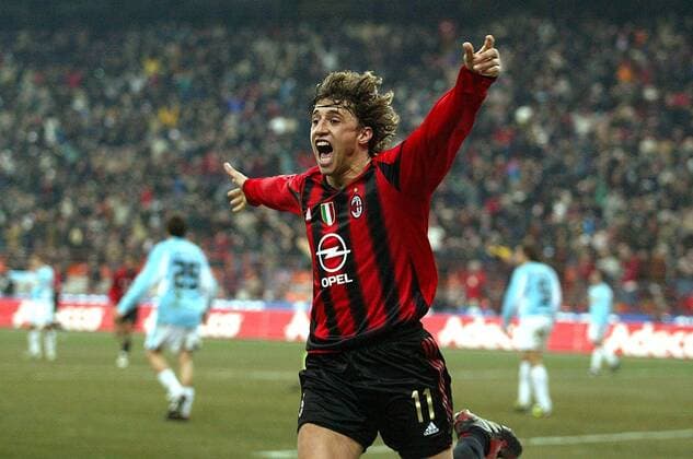 Hernan Crespo (Milan) - Torjubel Fußball Herren Serie A 2004 2005, 1. Italienische Liga, AC Mailand Einzelbild Mailand Freude, Begeisterung,