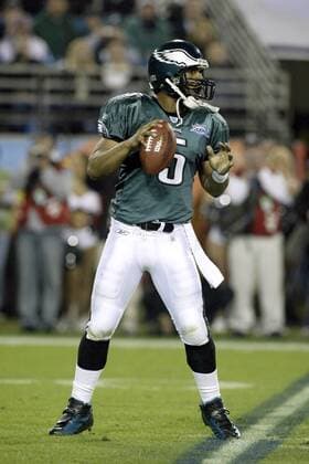 Quarterback Donovan McNabb (Philadelphia Eagles) - !! (Icon5923175) American Football Herren NFL 2004 2005, Super Bowl XXXIX, Superbowl, Philadelphia Eagles Einzelbild Endspiel, Finale Jacksonville EDITORIAL USE ONLY