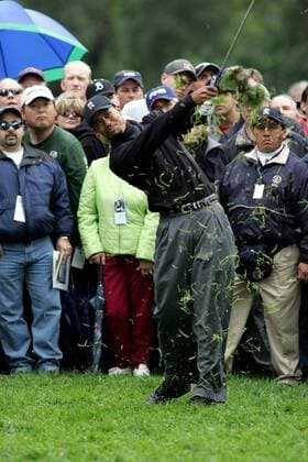 Fans beobachten Eldrick Tiger Woods (USA) - (Icon7404086) Golf Herren Nissan Open 2005, Golfen, PGA-Tour Gruppe Pacific Palisades Dynamik, EDITORIAL USE ONLY