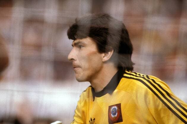 Torwart Rinat Dasaev (UdSSR) ratlos Fußball WM Herren DEUTSCHSPRACHIGE SPORTZEITSCHRIFTEN UND -ZEITUNGEN NUR NACH RÜCKSPRACHE, Weltmeisterschaft 1986 Einzelbild enttäuscht Leon Enttäuschung,