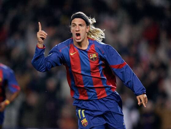 Maxi Lopez (FC Barcelona) - Torjubel -  Fußball EC 1 Herren Champions League 2004 2005, FC Barcelona, Barca, Primera Division, 1. Spanische Liga Einzelbild Barcelona Freude, Begeisterung,