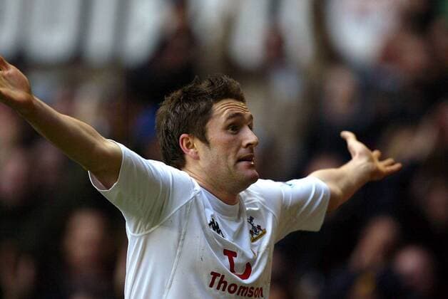 Robbie Keane (Tottenham Hotspur) - Torjubel -  Fußball Herren English Premier League 2004 2005, 1. Englische Liga, Tottenham Hotspurs, Spurs, Vdig Einzelbild London Freude,