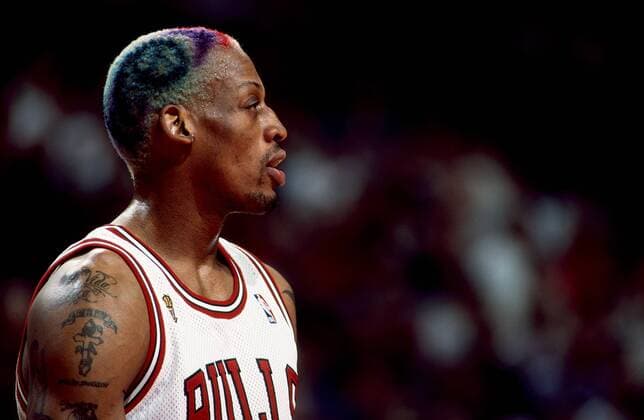 Dennis Rodman (Chicago Bulls) - (Icon6020108) Basketball Herren NBA 1997 1998, Vdia Porträt Chicago EDITORIAL USE ONLY