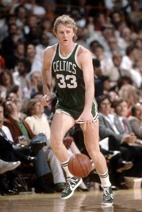 Larry Bird (Boston Celtics) am Ball - (Icon5003007) Basketball Herren NBA 1983 1984, Finals, Finalserie, Final, Endspiel, Vdia Einzelbild Inglewood Dynamik, EDITORIAL USE ONLY