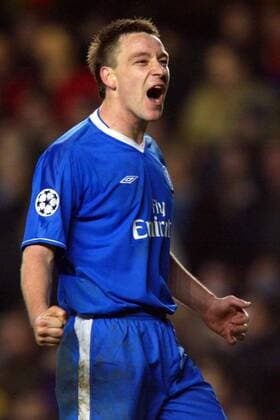 John Terry (Chelsea) - Torjubel -  Fußball EC 1 Herren Champions League 2004 2005, Chelsea FC London Einzelbild London Glück, Begeisterung, Freude,