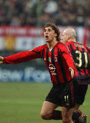 Hernan Crespo (Milan) - Torjubel Fußball EC 1 Herren Champions League 2004 2005, AC Mailand, Vdig Gruppe Mailand Freude,