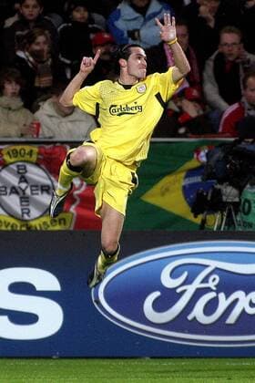 Luis Garcia (Liverpool) - Torjubel Fußball EC 1 Herren Champions League 2004 2005, FC Liverpool Einzelbild Leverkusen Höhe, Begeisterung, Freude,