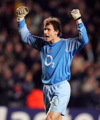 Torwart Jens Lehmann (Arsenal) - Torjubel Fußball EC 1 Herren Champions League 2004 2005, Arsenal FC London, Vdig Einzelbild London Freude,