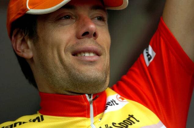 Oscar Freire Gomez (Spanien Rabobank) jubelt -  Radsport Herren 40. Tirreno Adriatico 2005, Straßenradsport, Zwei Meere Rundfahrt, Straße, Rad Porträt 6. Etappe: Civitanova Marche - Civitanova Marche Freude