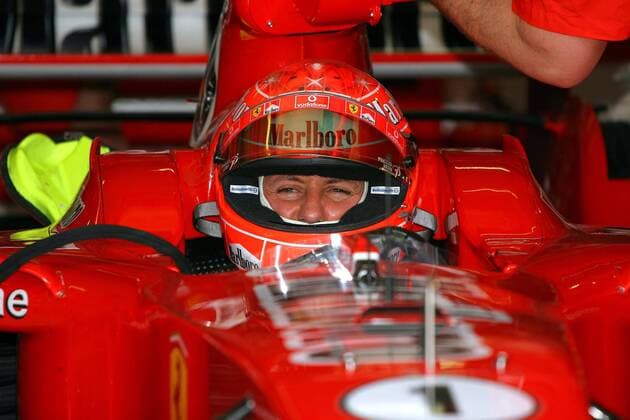 Michael Schumacher (Deutschland Ferrari) im Cockpit seines Boliden Motorsport Grand Prix Herren Großer Preis von Malaysia 2005, Formel 1 Weltmeisterschaft, F1, F, GP, WM, Qualifying Einzelbild Sepang Kuala Lumpur