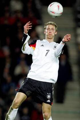 Stefan Kießling (Deutschland U21) - Ballannahme -  Fußball Länderspiel Herren U 21 Europameisterschaftsqualifikation 2005, Qualifikation, Nationalmannschaft, Nationalteam, Einzelbild Hull Dynamik,