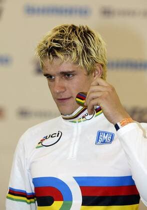 Weltmeister Theo Bos (Niederlande Rabobank) - (Icon4350051) Radsport WM Herren UCI Bahnrad Weltmeisterschaft 2005, Bahnradsport, Rad, Bahn, Porträt Los Angeles, L.A., LA, L A Freude, EDITORIAL USE ONLY