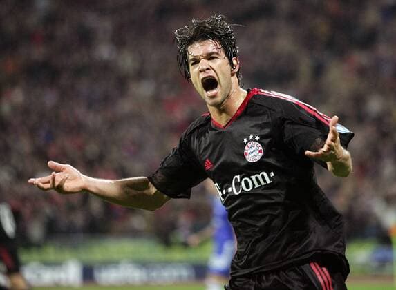 Michael Ballack (Bayern) - Torjubel Fußball EC 1 Herren Champions League 2004 2005, Viertelfinale, FC Bayern München, Einzelbild München Freude, Begeisterung,