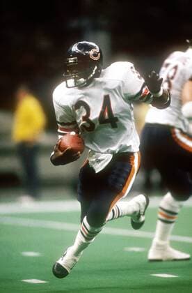 Running Back Walter Payton (Chicago Bears, 34) mit der Pille - (Icon5001873) American Football Herren NFL 1985 1986, Super Bowl XX, Superbowl, Vdia Einzelbild New Orleans Dynamik, EDITORIAL USE ONLY