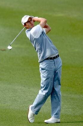 Adam Scott (Australien) - Schlag vom Fairway -  Golf Herren Johnnie Walker Classic 2005, Classics, PGA European Tour, Golfen, Vdig, Einzelbild IMCp04603741 Peking Beijing Dynamik,