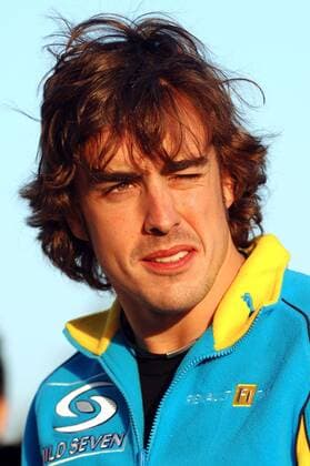 Fernando Alonso (Spanien Renault) geblendet Motorsport Grand Prix Herren Großer Preis von San Marino 2005, Formel 1 Weltmeisterschaft, F1, F, GP, WM, Porträt Imola