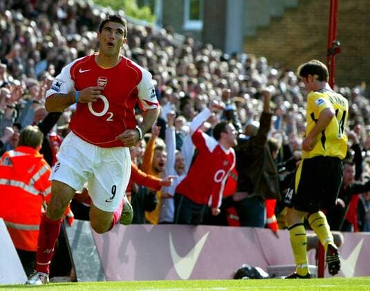 Jose Antonio Reyes (Arsenal) - Torjubel Fußball Herren English Premier League, 2004 2005, 1. Englische Liga, Arsenal FC London - FC Liverpool 3:1 Einzelbild London Freude,