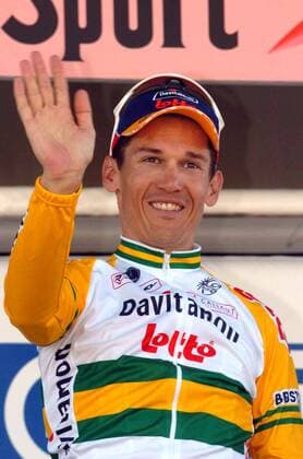 Siegerehrung: Robbie McEwen (Australien Davitamon Lotto) gewinnt die 2. Etappe der Giro d Italia 2005 -  Radsport Herren 88. Giro d Italia 2005, dItalia, ProTour, Straßenradsport, Straße, Rad Einzelbild Catanzaro Lido - San Maria del Cedro 2. Etappe