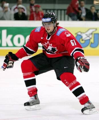Rick Nash (Kanada) Eishockey WM Herren Weltmeisterschaft 2005, Länderspiel, Nationalmannschaft, Nationalteam, Nationaltrikot, Viertelfinale Einzelbild Innsbruck