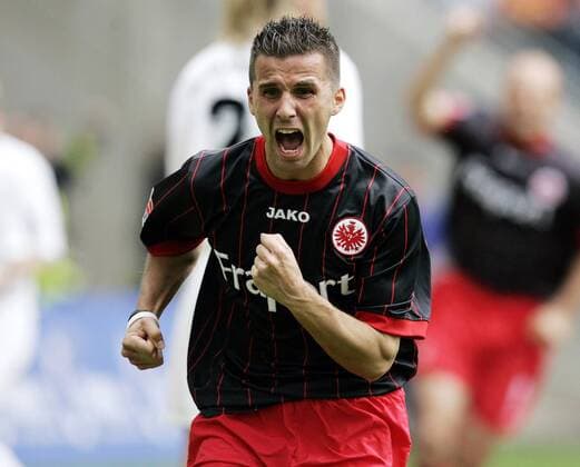 Benjamin Köhler (Frankfurt) - Torjubel Fußball 2. BL Herren Saison 2004 2005, Eintracht Frankfurt Einzelbild Frankfurt M. Freude, Begeisterung,