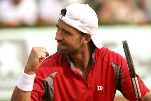 Nicolas Kiefer (Deutschland) - Jubel Tennis Herren French Open 2005, Grand Slam, ATP Tour Einzelbild Roland Garros Paris Freude,