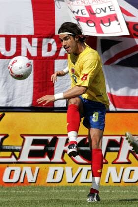 Juan Pablo Angel (Kolumbien) zieht ab - (Icon9182362) Fußball Länderspiel Herren Länderspiel 2005, Freundschaftsspiel, Test, Testspiel, Nationalmannschaft, Nationalteam, Vdig Einzelbild East Rutherford Dynamik, EDITORIAL USE ONLY